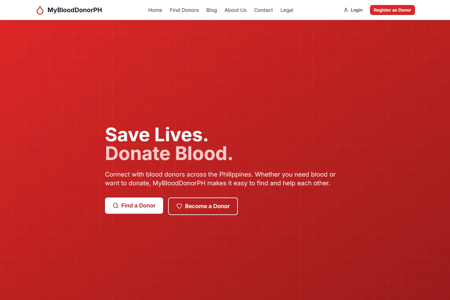 MyBloodDonorPH website preview