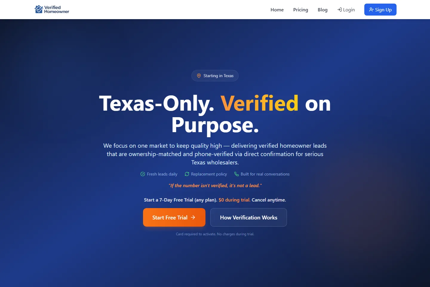 Verified Homeowner website preview